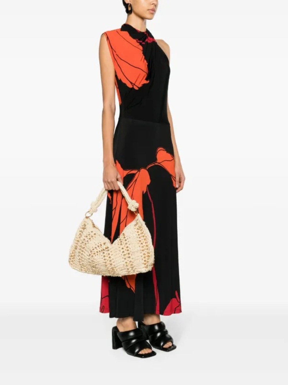 Cult Gaia Hera Raffia Shoulder Bag with Gold Beaded Embellishment - Picture 6 of 12